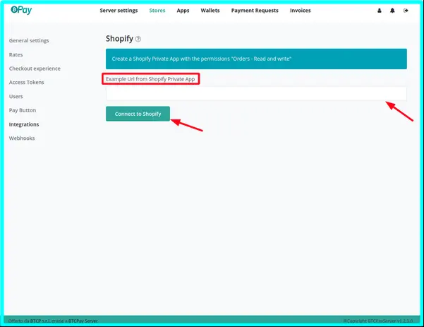 Connettere BPay a Shopify per ricevere pagamenti bitcoin